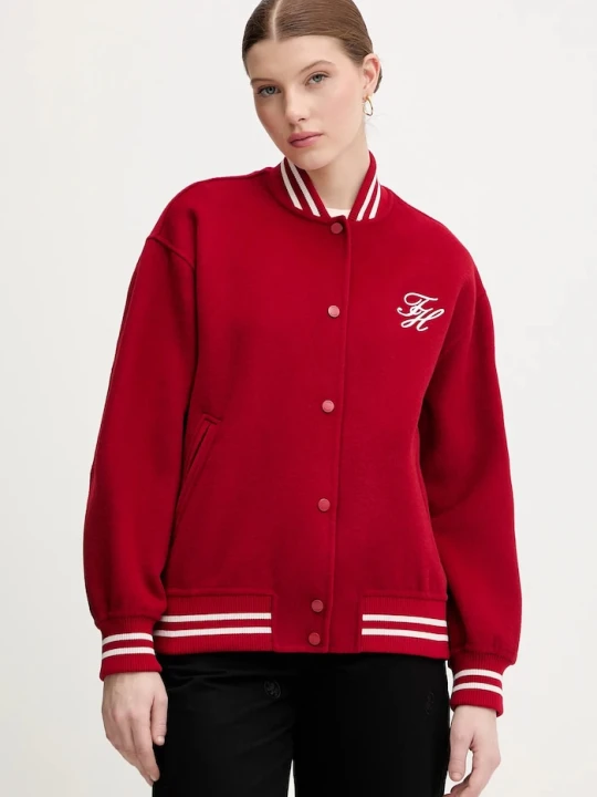 Zdjęcie produktu Tommy Hilfiger kurtka bomber z dodatkiem wełny czerwony