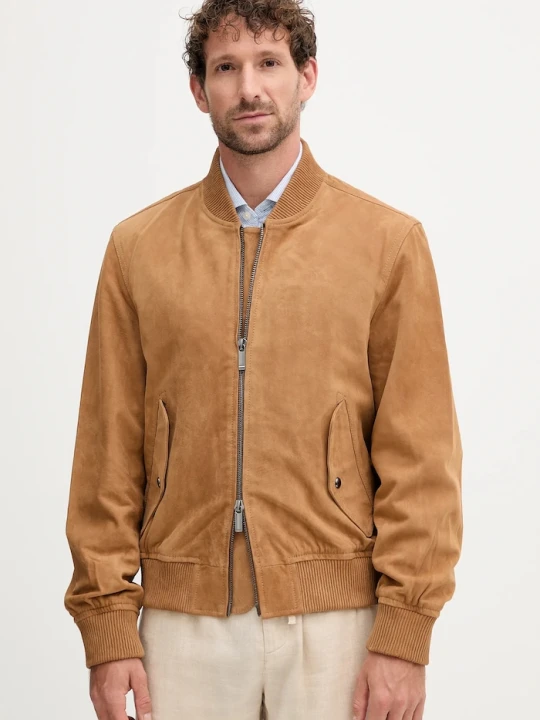 Zdjęcie produktu Tommy Hilfiger kurtka bomber zamszowa beżowy