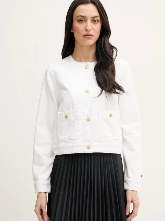 Zdjęcie produktu Tommy Hilfiger kurtka jeansowa damska bawełniana biały