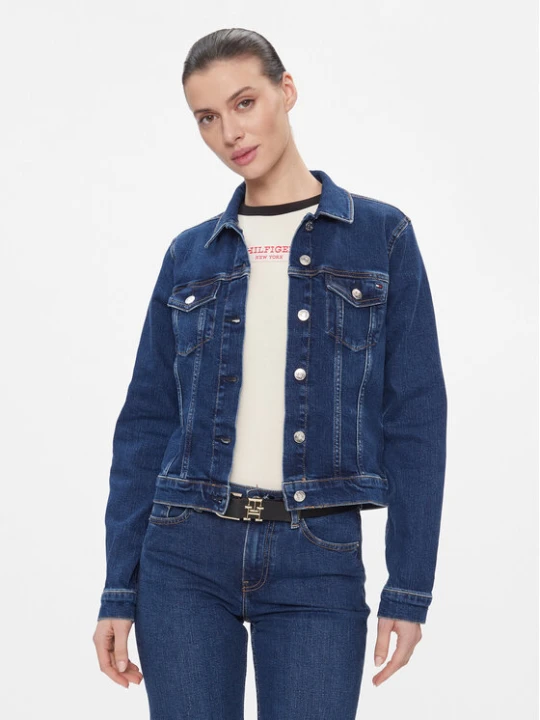 Zdjęcie produktu Tommy Hilfiger Kurtka jeansowa WW0WW40654 Granatowy Slim Fit