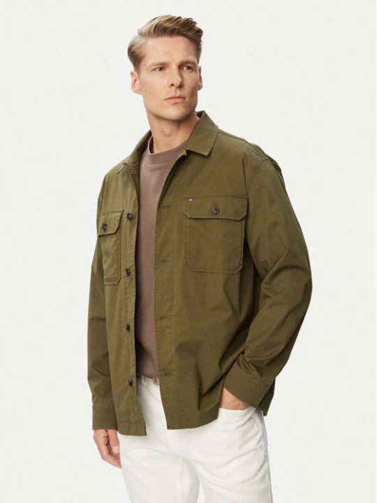 Zdjęcie produktu Tommy Hilfiger Kurtka koszulowa Blend MW0MW43471 Zielony ciemny Regular Fit