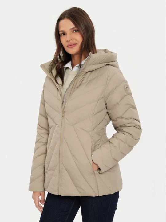 Zdjęcie produktu Tommy Hilfiger Kurtka puchowa Chevron WW0WW42623 Beżowy Regular Fit