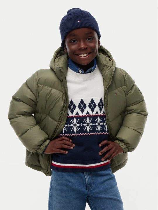 Zdjęcie produktu Tommy Hilfiger Kurtka puchowa Essential KB0KB10091 Zielony ciemny Regular Fit