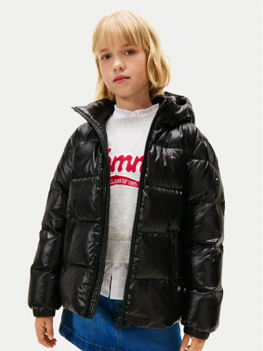 Zdjęcie produktu Tommy Hilfiger Kurtka puchowa Essential KG0KG08758 S Czarny Regular Fit
