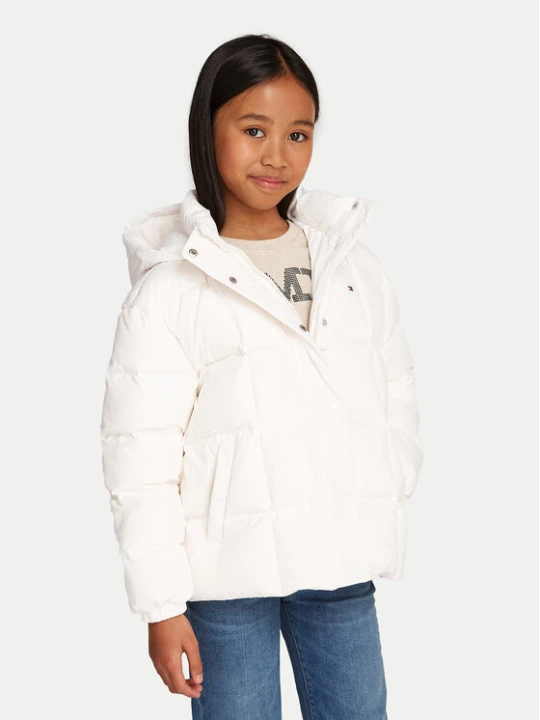 Zdjęcie produktu Tommy Hilfiger Kurtka puchowa KG0KG08392 Écru Regular Fit Kremowy