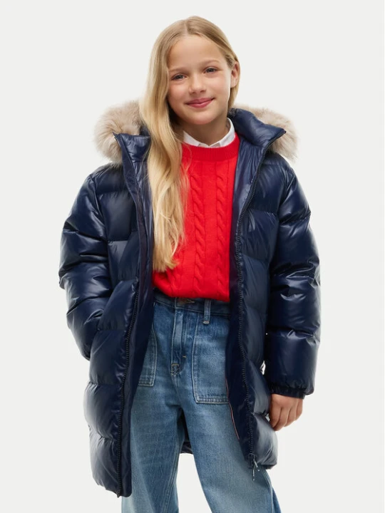 Zdjęcie produktu Tommy Hilfiger Kurtka puchowa KG0KG09674 Granatowy Regular Fit