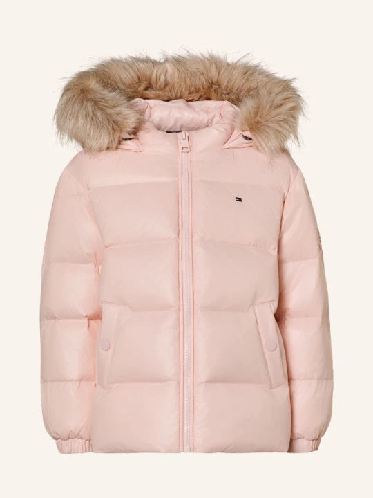 Zdjęcie produktu Tommy Hilfiger Kurtka Puchowa Z Odpinanym Sztucznym Futrem rosa różowy