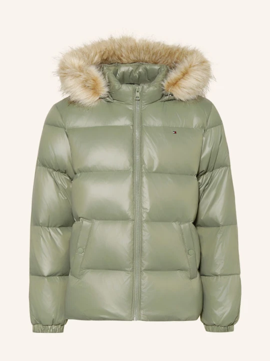 Zdjęcie produktu Tommy Hilfiger Kurtka Puchowa Z Sztucznym Futrem gruen