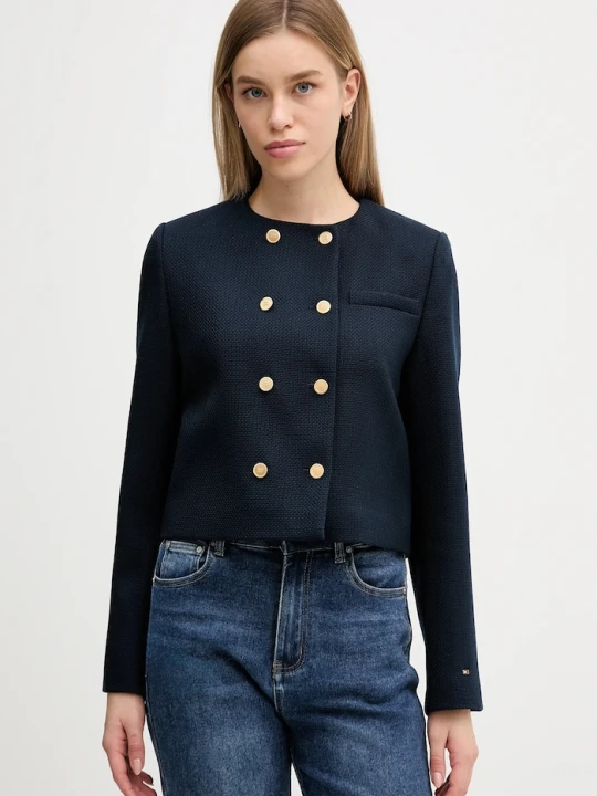 Zdjęcie produktu Tommy Hilfiger kurtka z dodatkiem wełny granatowy