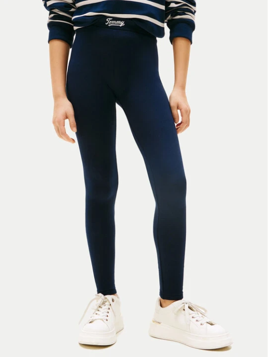 Zdjęcie produktu Tommy Hilfiger Legginsy KG0KG08628 Granatowy Slim Fit