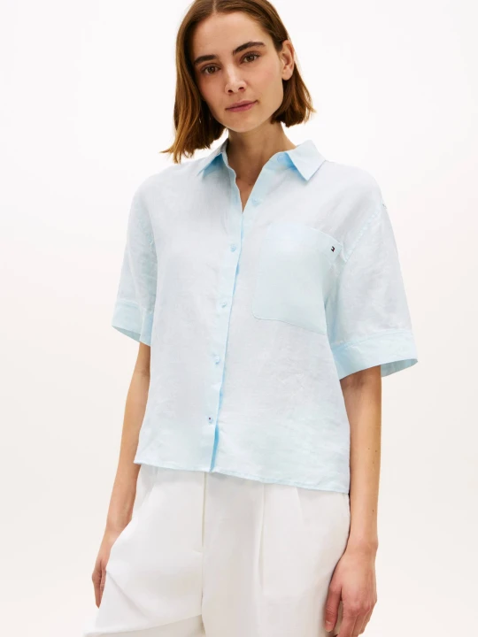 Zdjęcie produktu Tommy Hilfiger Lniana koszula | Loose fit błękitny