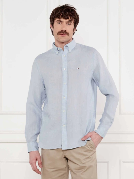 Zdjęcie produktu Tommy Hilfiger Lniana koszula PIGMENT DYED | Regular Fit błękitny