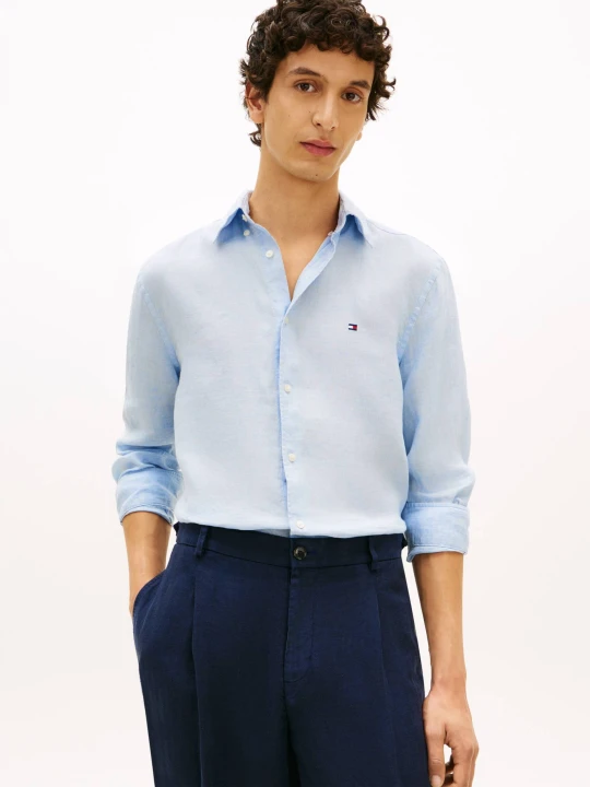 Zdjęcie produktu Tommy Hilfiger Lniana koszula | Regular Fit błękitny