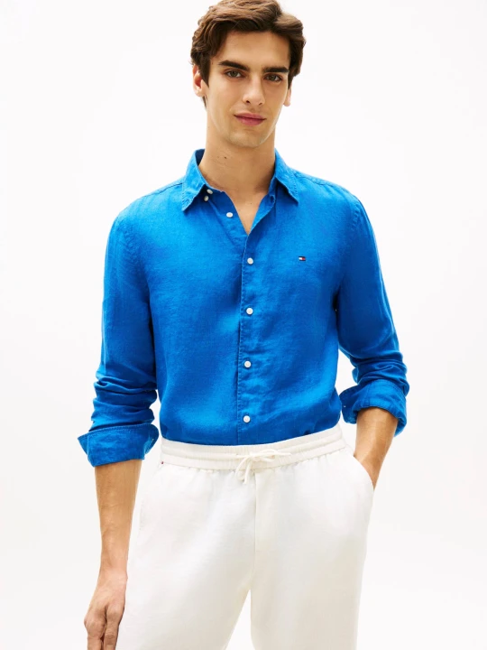 Zdjęcie produktu Tommy Hilfiger Lniana koszula | Regular Fit niebieski