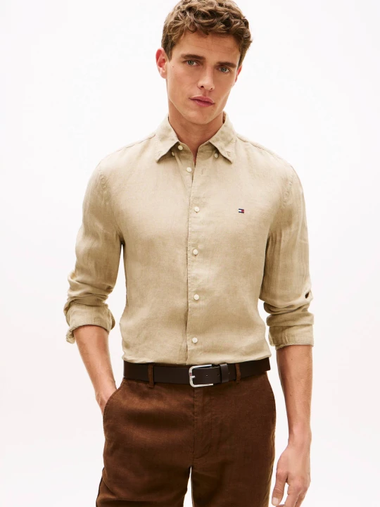Zdjęcie produktu Tommy Hilfiger Lniana koszula | Regular Fit beżowy
