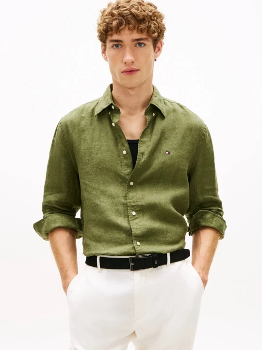 Zdjęcie produktu Tommy Hilfiger Lniana koszula | Regular Fit khaki