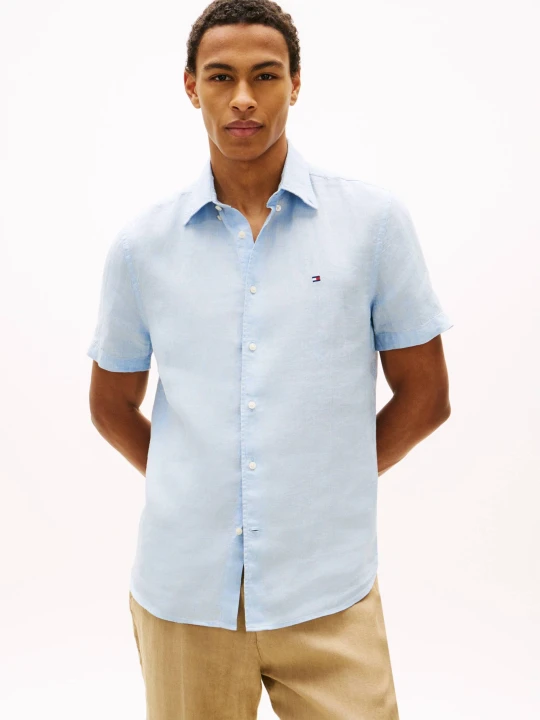 Zdjęcie produktu Tommy Hilfiger Lniana koszula | Regular Fit błękitny