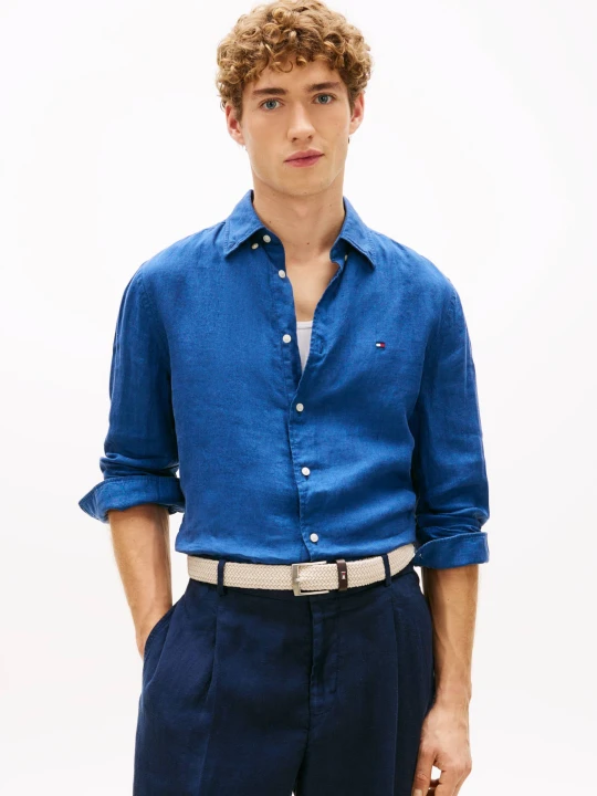 Zdjęcie produktu Tommy Hilfiger Lniana koszula | Regular Fit niebieski