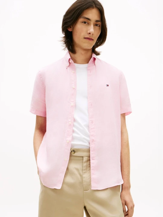Zdjęcie produktu Tommy Hilfiger Lniana koszula | Regular Fit różowy