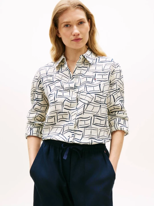 Zdjęcie produktu Tommy Hilfiger Lniana koszula | Relaxed fit ecru