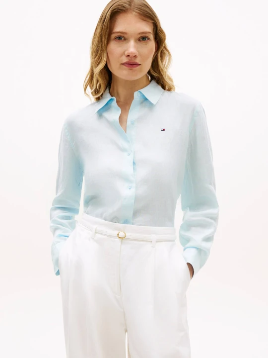 Zdjęcie produktu Tommy Hilfiger Lniana koszula | Relaxed fit błękitny