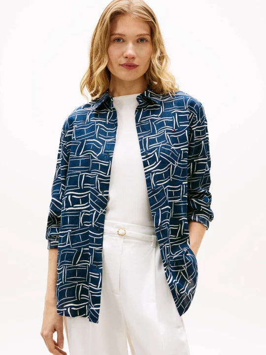 Zdjęcie produktu Tommy Hilfiger Lniana koszula | Relaxed fit granatowy
