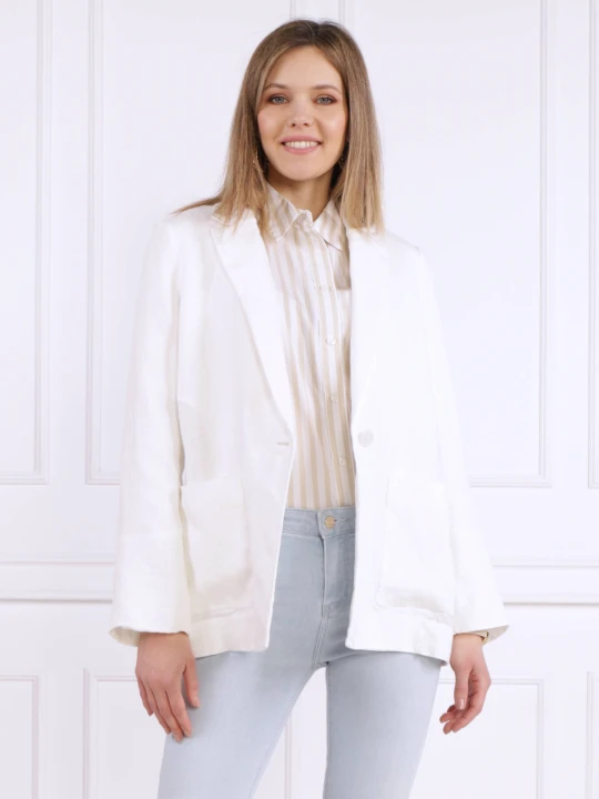 Zdjęcie produktu Tommy Hilfiger Lniana marynarka CASUAL LINEN SB BLAZER | Regular Fit biały