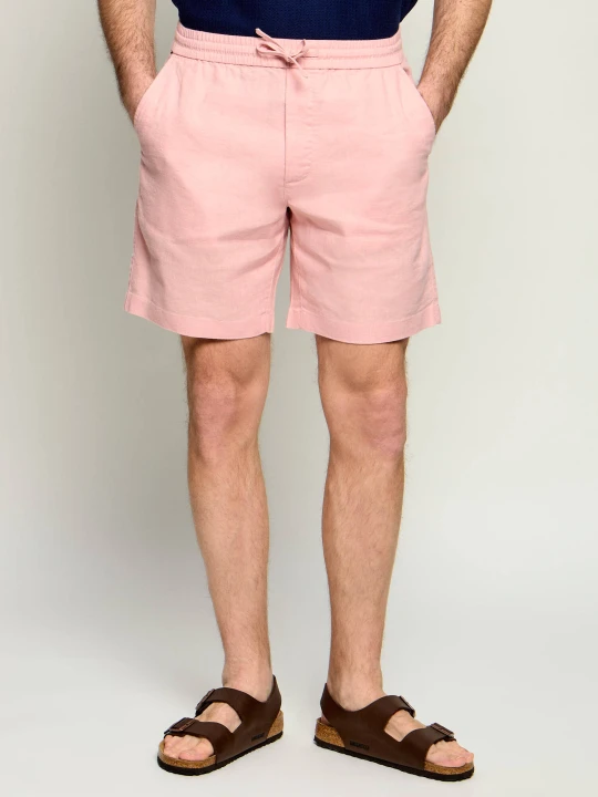 Zdjęcie produktu Tommy Hilfiger Lniane szorty chino Dover | Regular Fit różowy