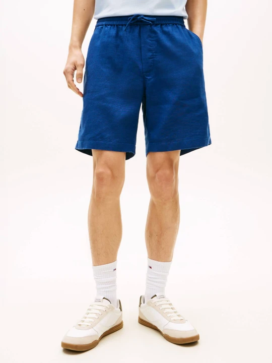 Zdjęcie produktu Tommy Hilfiger Lniane szorty chino DOVER | Regular Fit granatowy