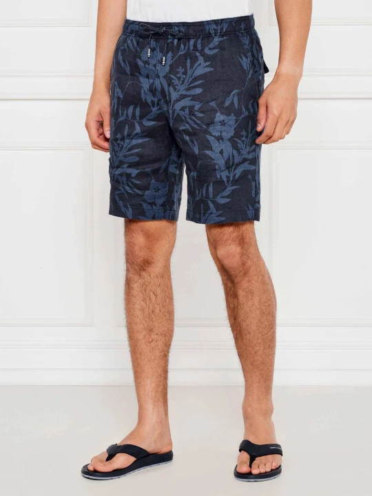 Zdjęcie produktu Tommy Hilfiger Lniane szorty HARLEM | Regular Fit granatowy