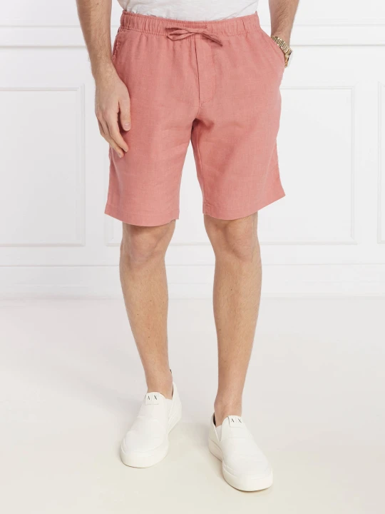 Zdjęcie produktu Tommy Hilfiger Lniane szorty HARLEM | Regular Fit łososiowy