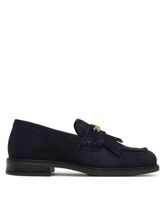Zdjęcie produktu Tommy Hilfiger Loafersy Th Chain Fringe Suede Loafer FW0FW09918 Granatowy