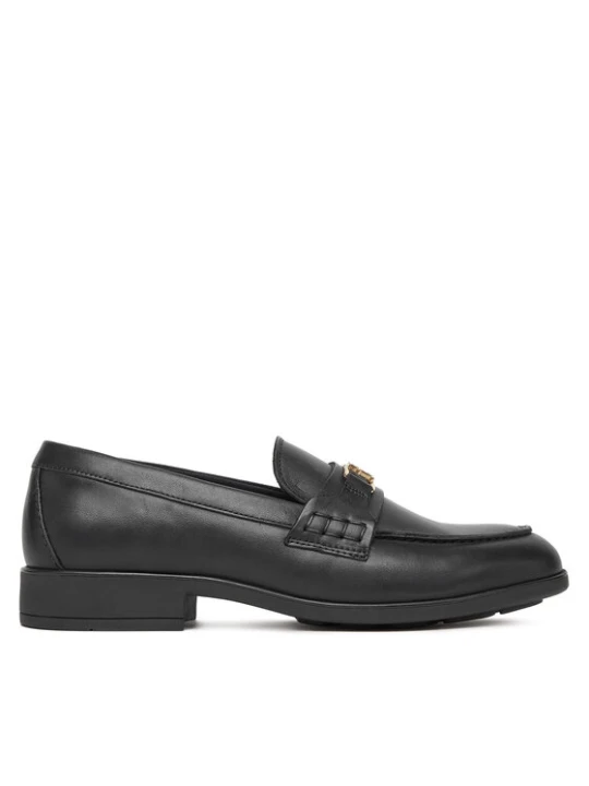 Zdjęcie produktu Tommy Hilfiger Loafersy Th Logo Leather Loafer FW0FW08705 Czarny