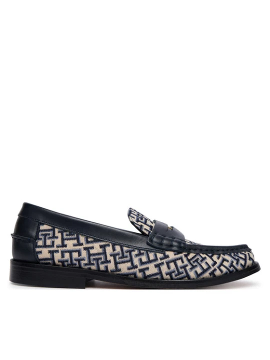 Zdjęcie produktu Tommy Hilfiger Loafersy Th Monogram Penny Bar Loafer FW0FW09537 Granatowy