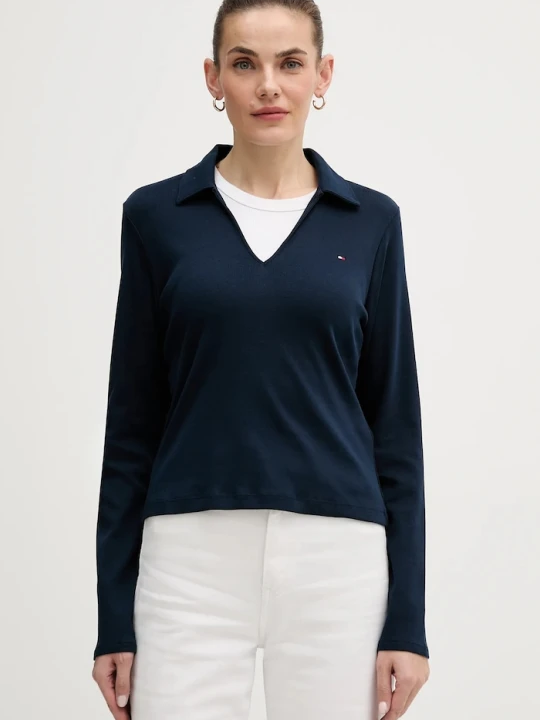 Zdjęcie produktu Tommy Hilfiger longsleeve bawełniany granatowy