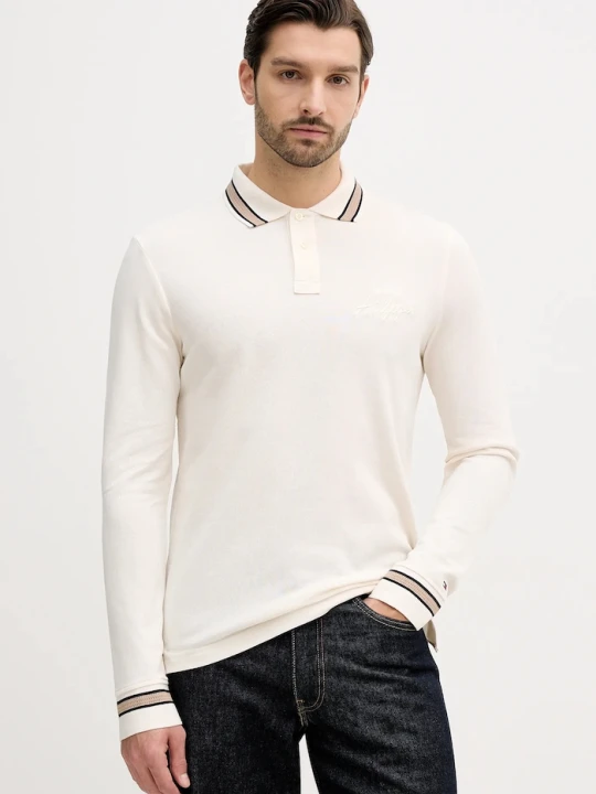 Zdjęcie produktu Tommy Hilfiger longsleeve bawełniany beżowy