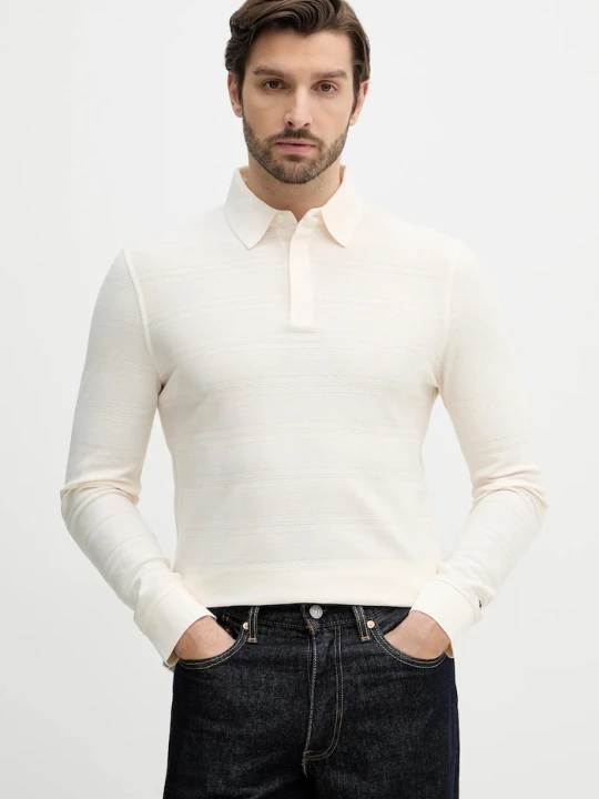 Zdjęcie produktu Tommy Hilfiger longsleeve bawełniany beżowy