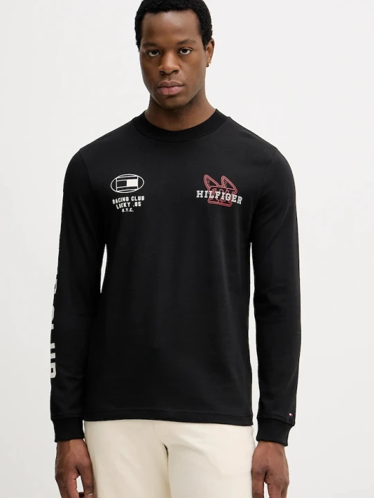Zdjęcie produktu Tommy Hilfiger longsleeve bawełniany czarny