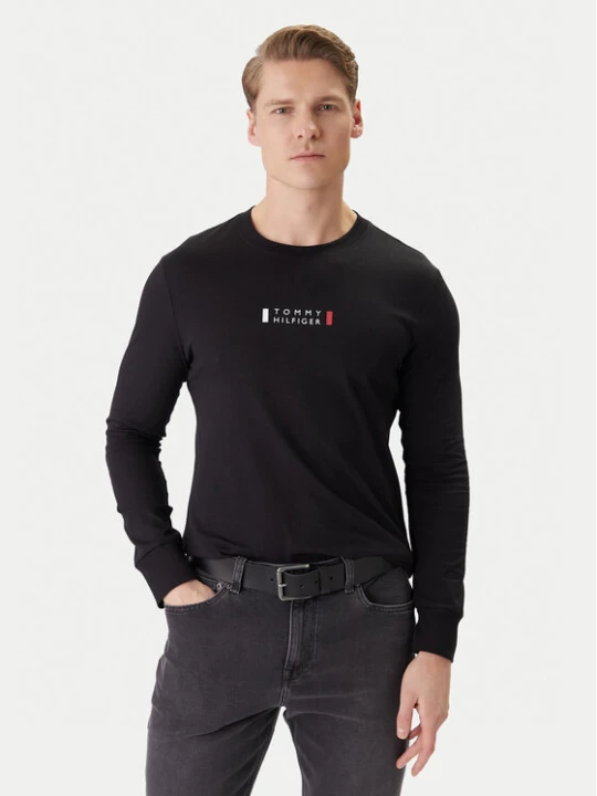 Zdjęcie produktu Tommy Hilfiger Longsleeve Brand Love Ls Tee MW0MW41454 Czarny Slim Fit