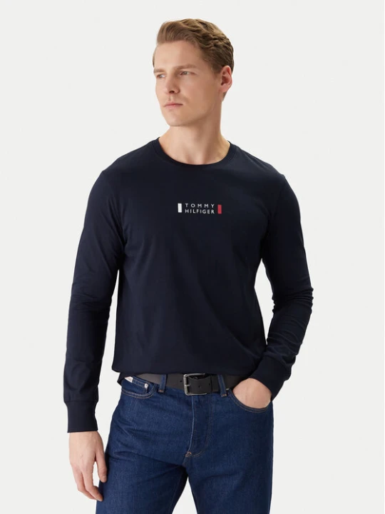Zdjęcie produktu Tommy Hilfiger Longsleeve Brand Love Ls Tee MW0MW41454 Granatowy Slim Fit
