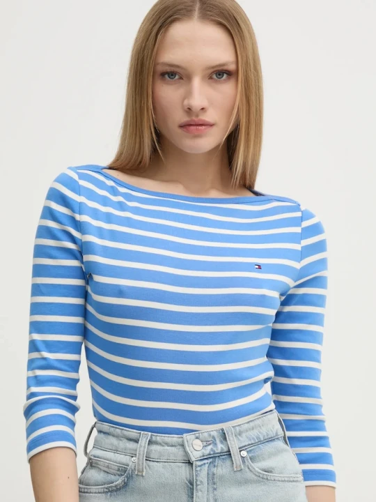 Zdjęcie produktu Tommy Hilfiger longsleeve damski bawełniany niebieski