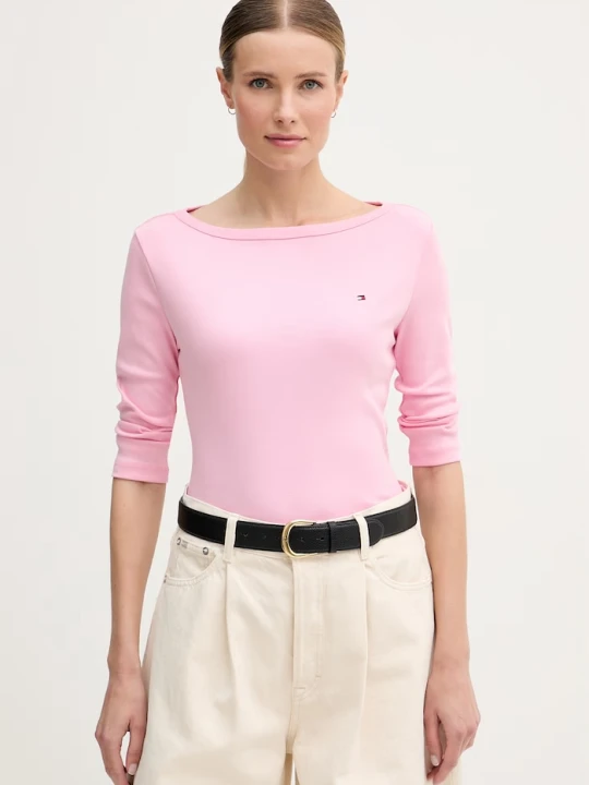 Zdjęcie produktu Tommy Hilfiger longsleeve damski bawełniany różowy