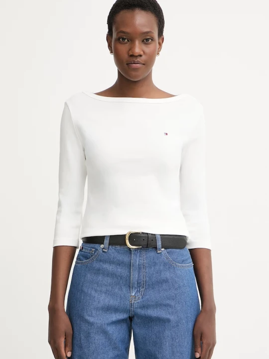 Zdjęcie produktu Tommy Hilfiger longsleeve damski bawełniany biały