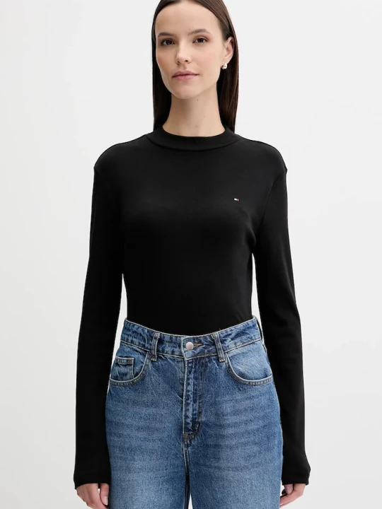 Zdjęcie produktu Tommy Hilfiger longsleeve damski bawełniany czarny