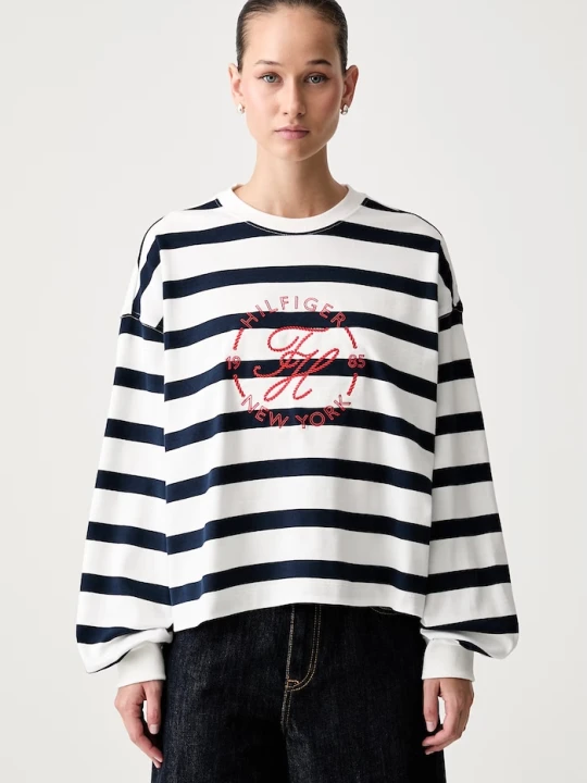 Zdjęcie produktu Tommy Hilfiger longsleeve damski bawełniany granatowy