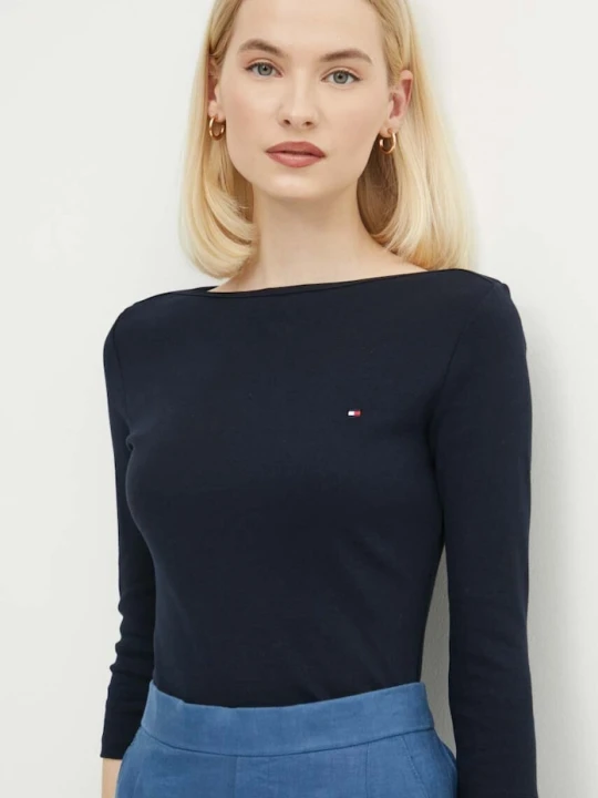 Zdjęcie produktu Tommy Hilfiger longsleeve damski bawełniany granatowy