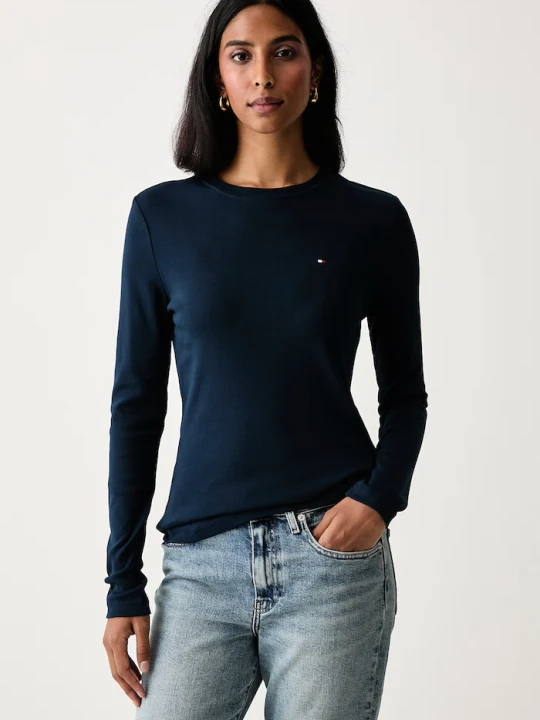 Zdjęcie produktu Tommy Hilfiger longsleeve damski bawełniany granatowy