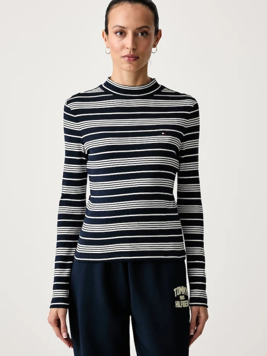Zdjęcie produktu Tommy Hilfiger longsleeve damski bawełniany granatowy