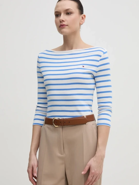 Zdjęcie produktu Tommy Hilfiger longsleeve damskie bawełniane niebieski