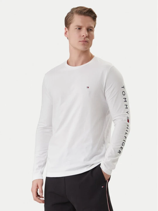 Zdjęcie produktu Tommy Hilfiger Longsleeve Logo MW0MW09096 Biały Regular Fit